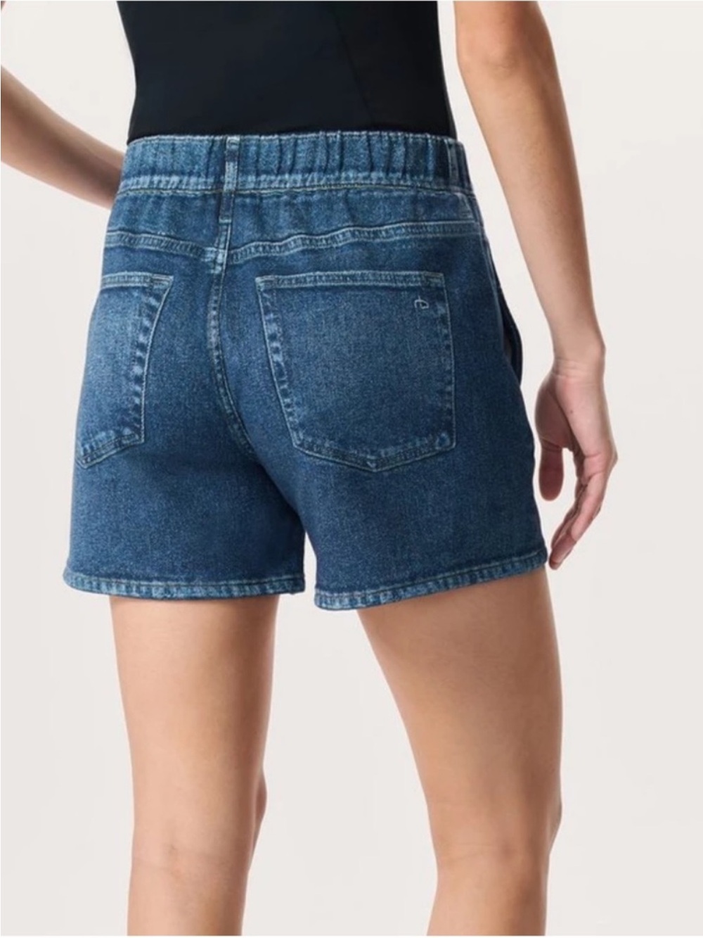 rag & bone Miramar Indigo Denim Elastic-Waist Shorts with pockets - Picture 6 of 6